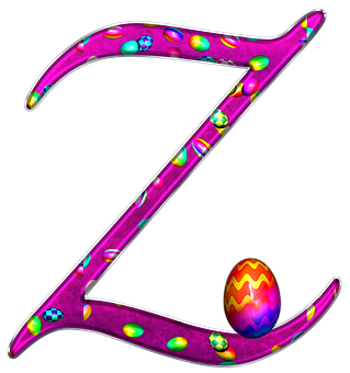 Colorful Easter Egg Letter Z