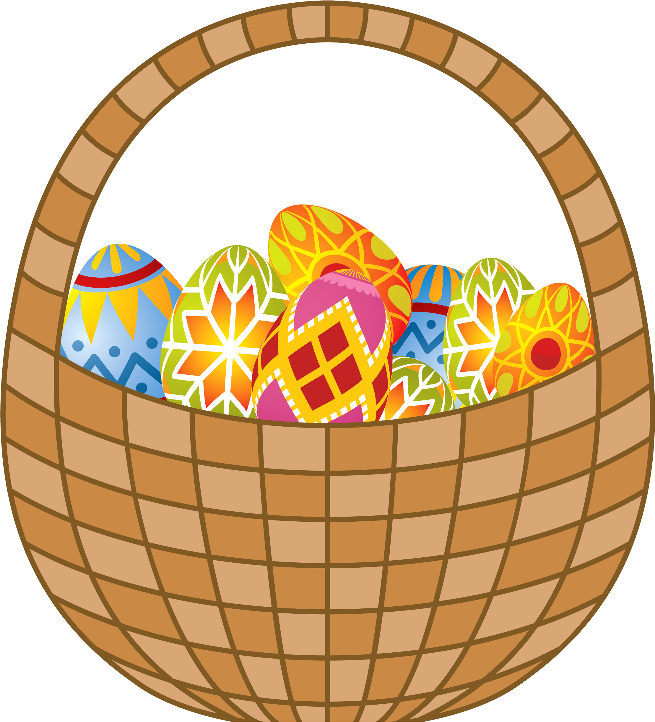 Colorful Easter Eggsin Basket