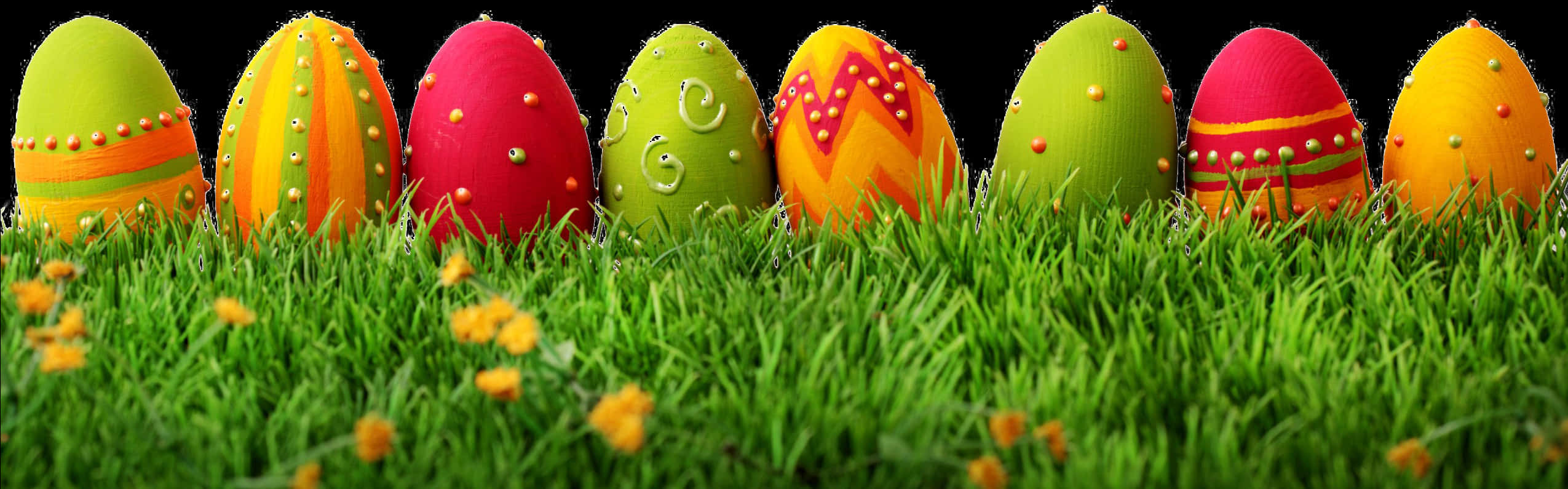 Colorful Easter Eggsin Grass