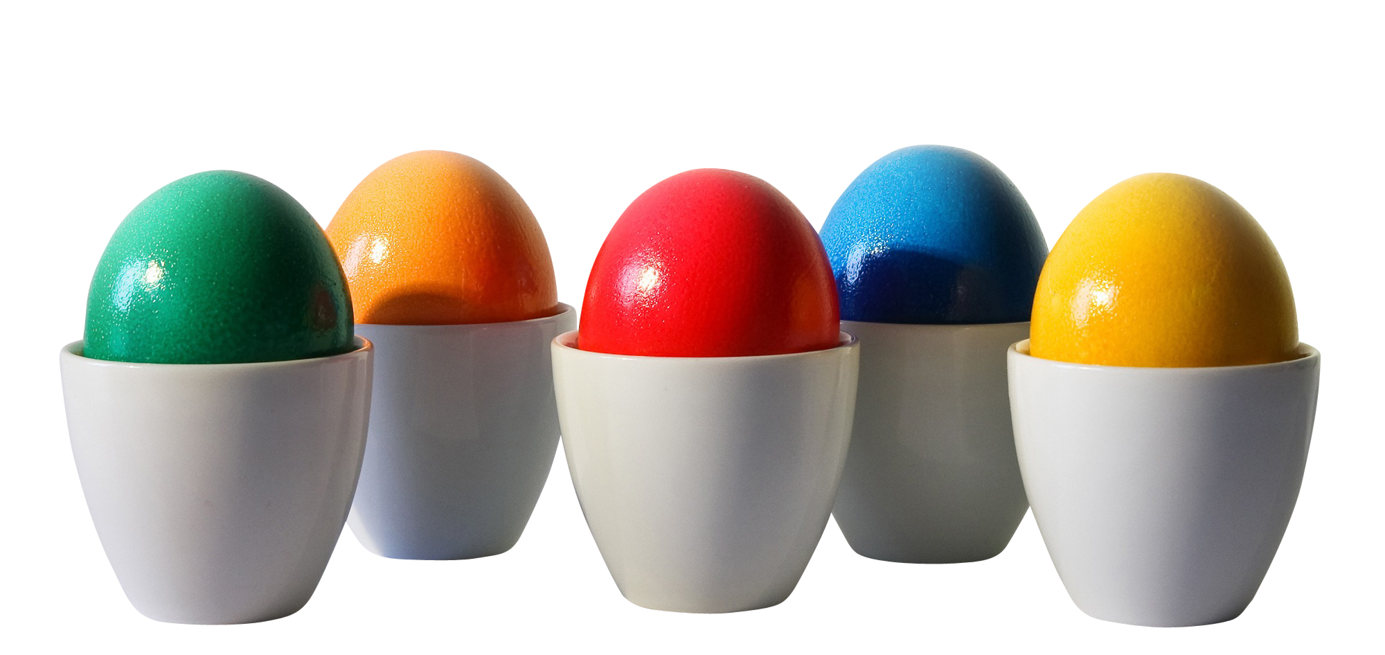 Colorful Eggsin Cupson Black Background