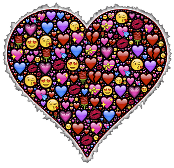 Colorful Emoji Heart Pattern