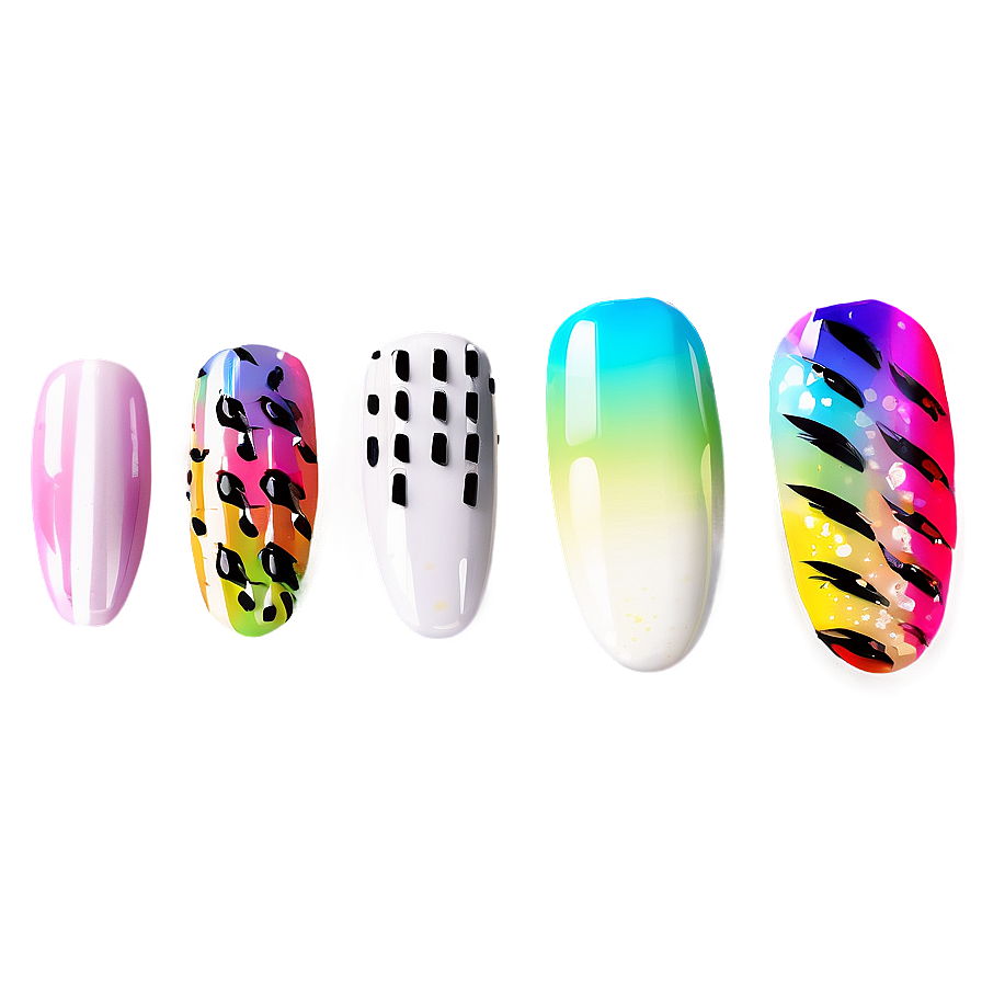 Colorful Fake Nails Png Knl