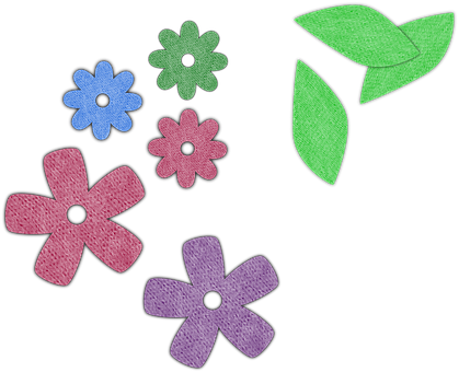 Colorful_ Felt_ Flowers_and_ Leaves