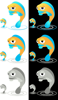 Colorful Fish Evolution Sequence