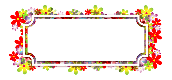 Colorful Floral Frame Template