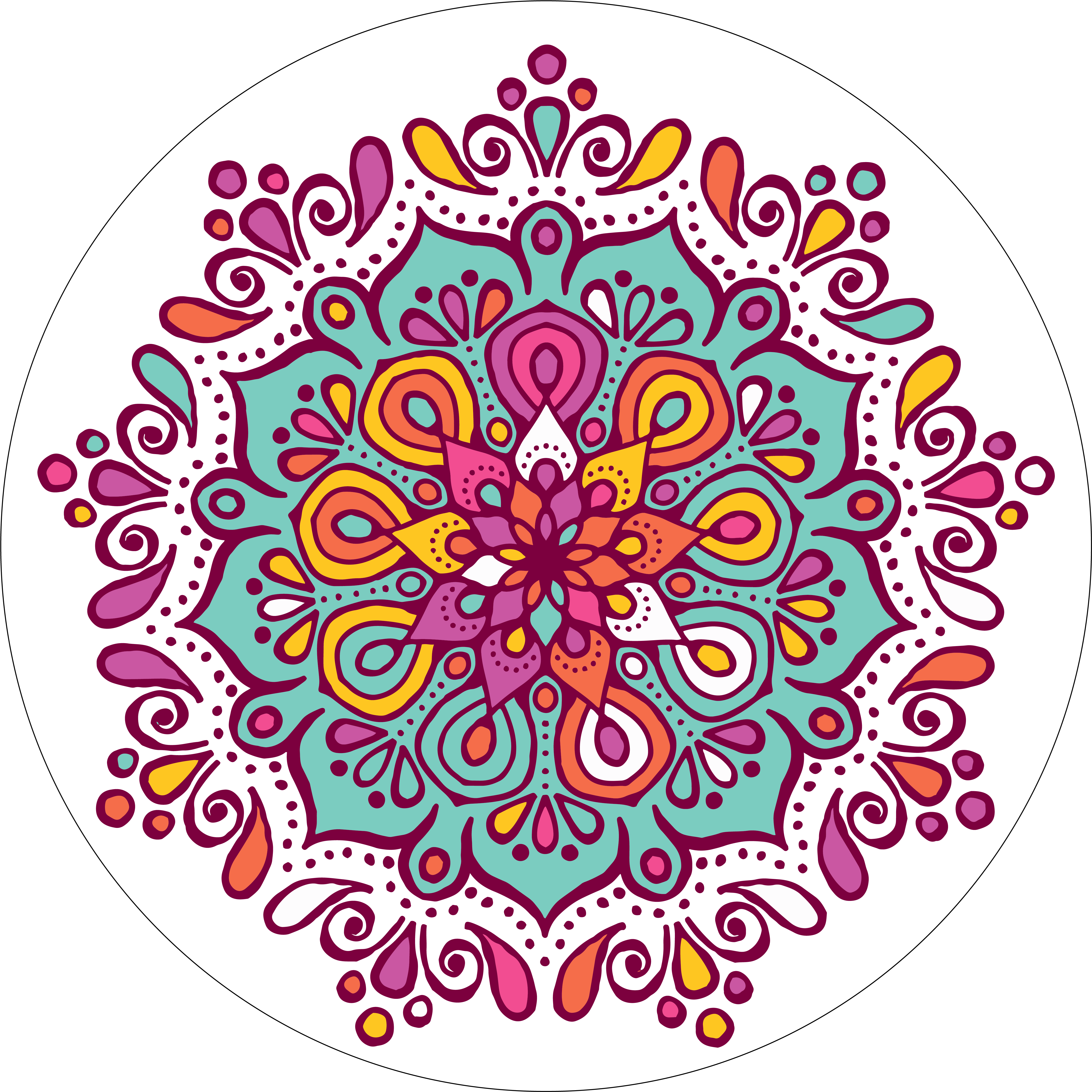 Colorful Floral Mandala Design