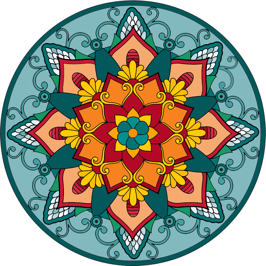 Colorful Floral Mandala Design