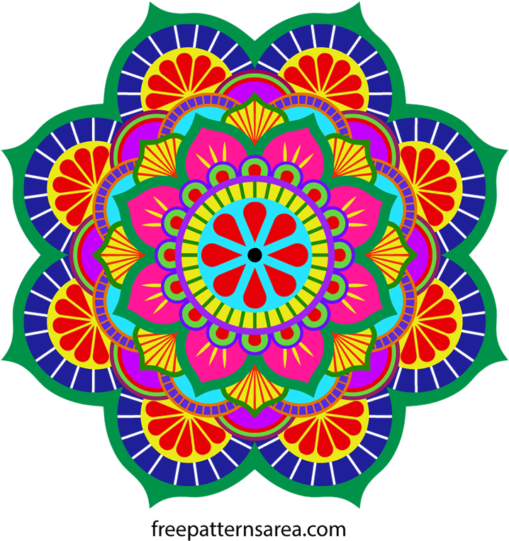 Colorful Floral Rangoli Design