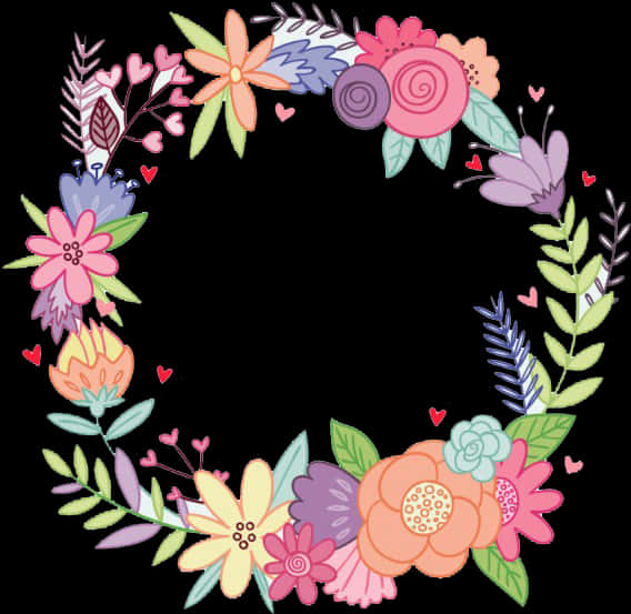 Colorful Floral Wreath Graphic