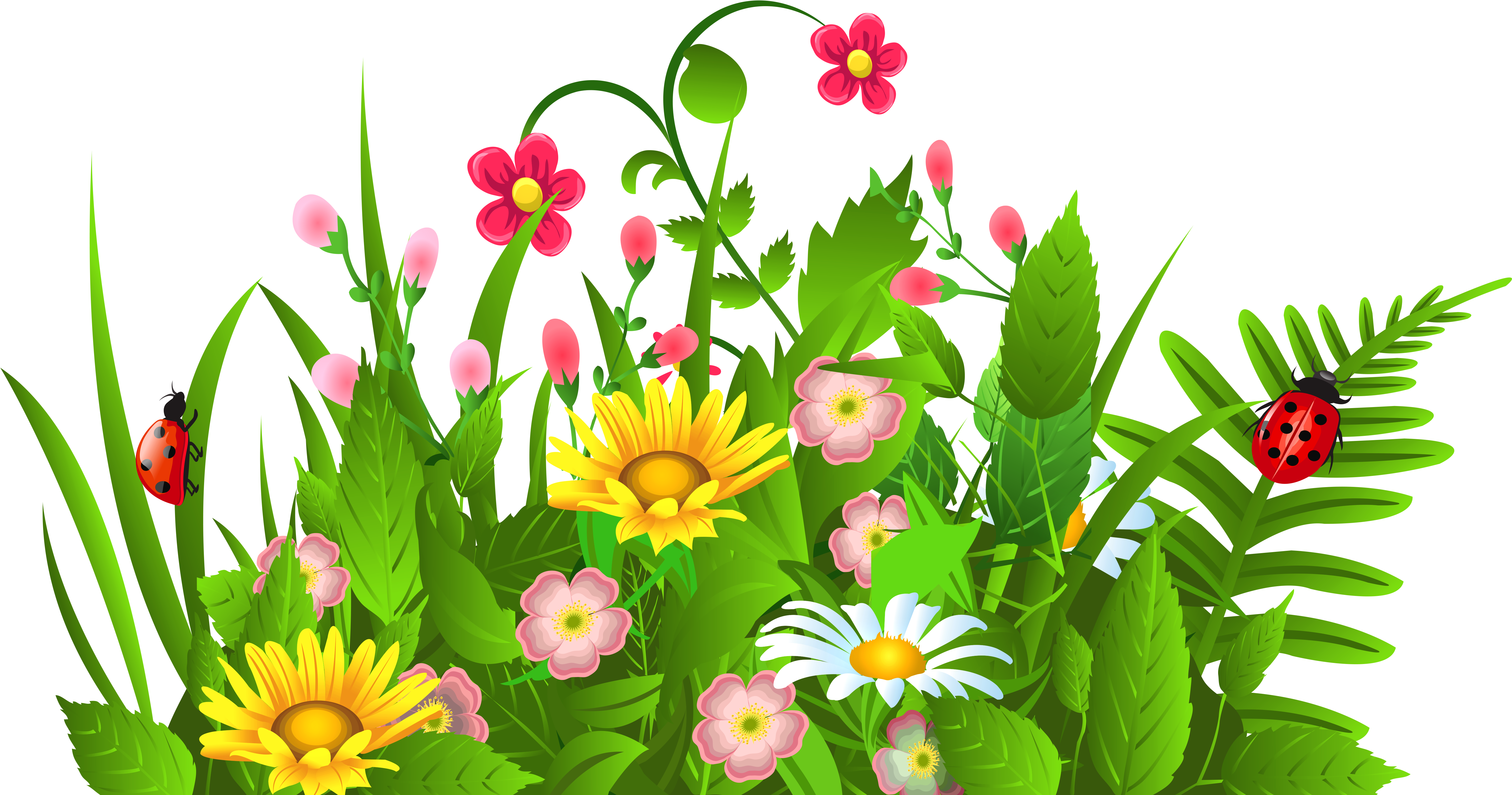 Colorful Flower Meadow Clipart