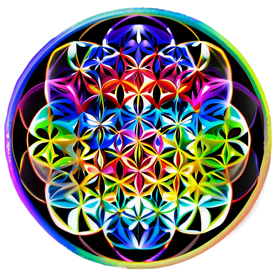 Colorful Flower Of Life Artwork Png 06252024