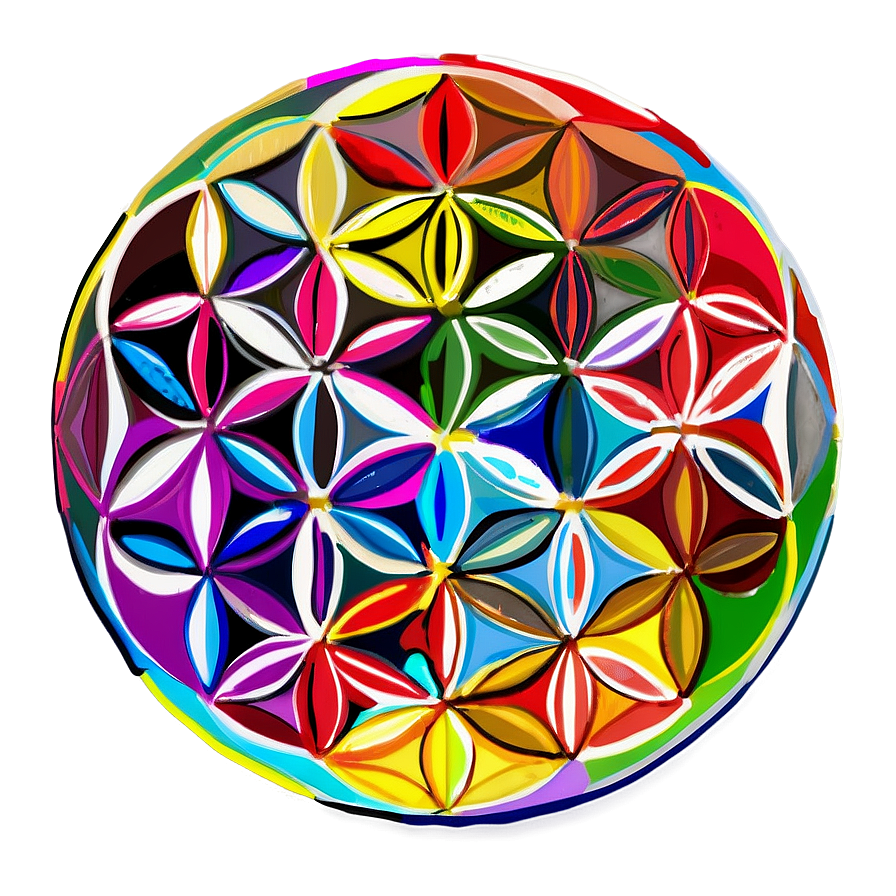 Colorful Flower Of Life Artwork Png Lns70