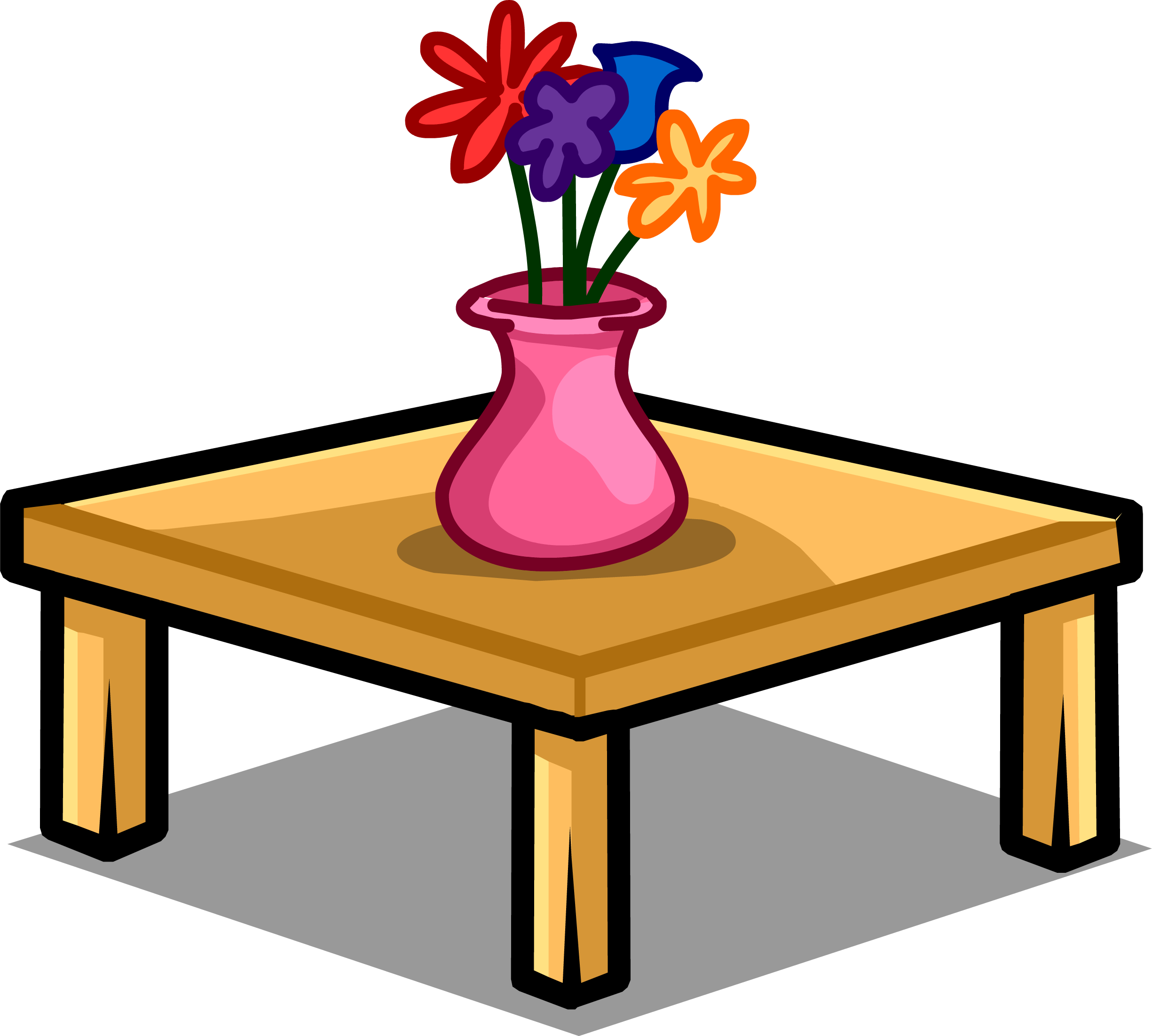 Colorful Flowerson Table Clipart