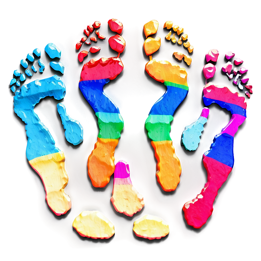 Colorful Footprints Png 61