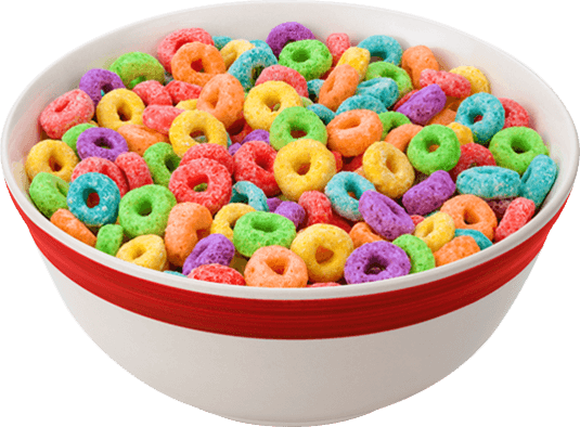 Colorful Fruit Flavored Cerealin Bowl