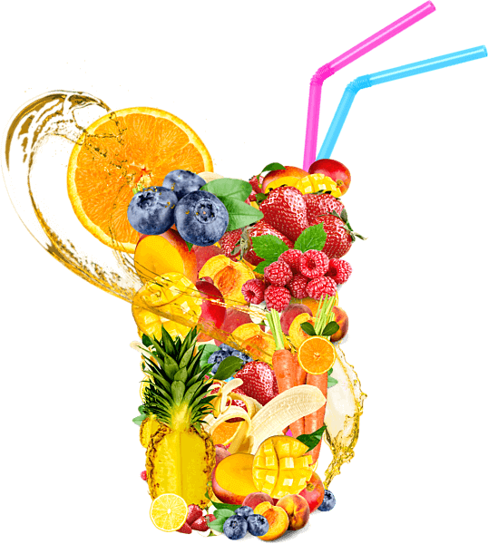 Colorful Fruit Splash Smoothie Art