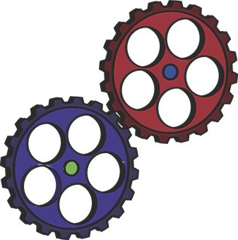 Colorful Gears Interlocking