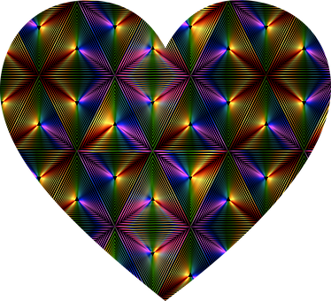 Colorful Geometric Heart Pattern