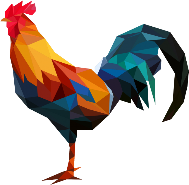 Colorful Geometric Rooster Art