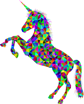 Colorful Geometric Unicorn Art