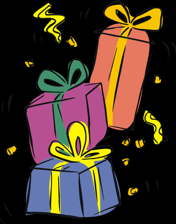 Colorful Gift Boxes Celebration Illustration