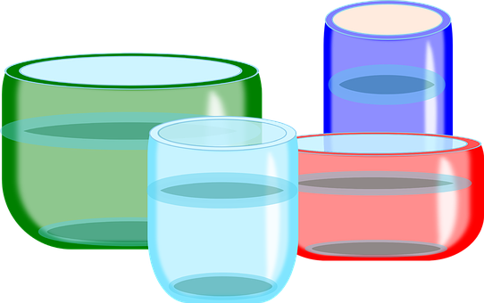 Colorful Glasses With Water Illustration