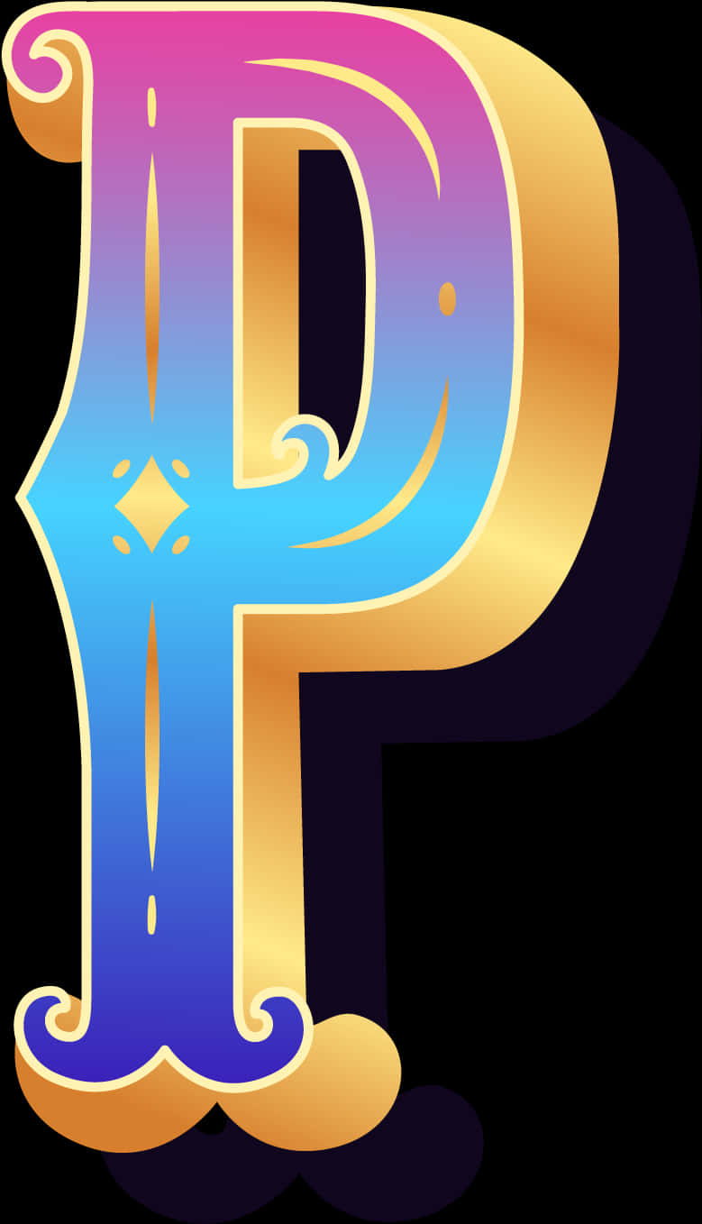 Colorful Gradient Letter P