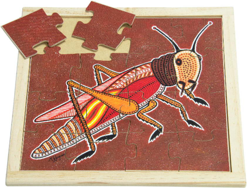 Colorful Grasshopper Wooden Puzzle