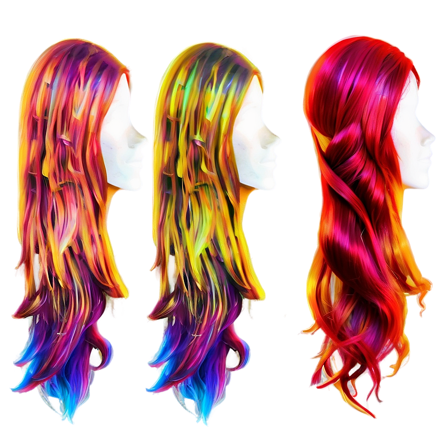 Colorful Hair Clipart Png 06282024