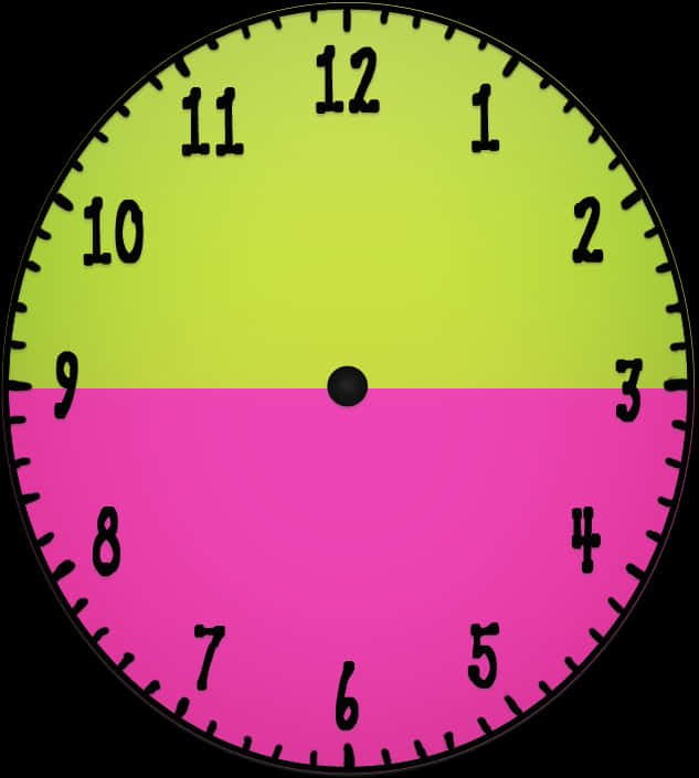 Colorful Halfand Half Clock Face