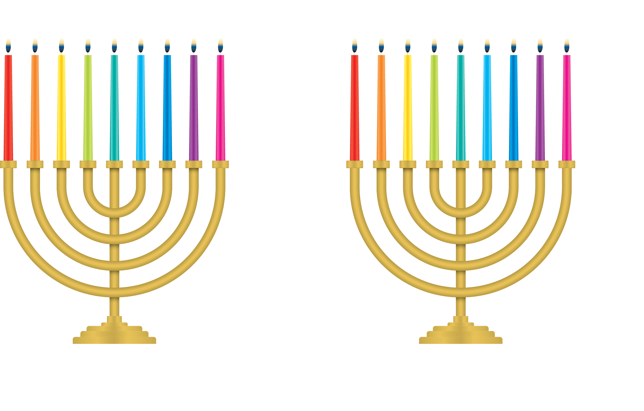 Colorful Hanukkah Menorahs