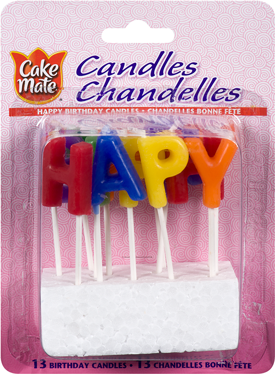 Colorful Happy Birthday Candles Packaging