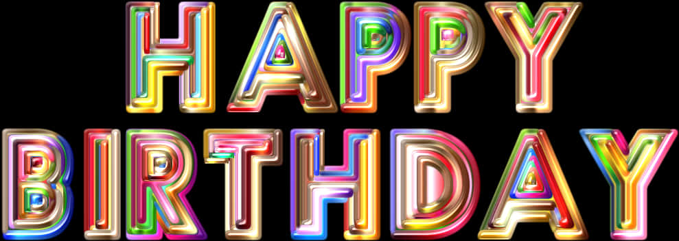 Colorful Happy Birthday Text