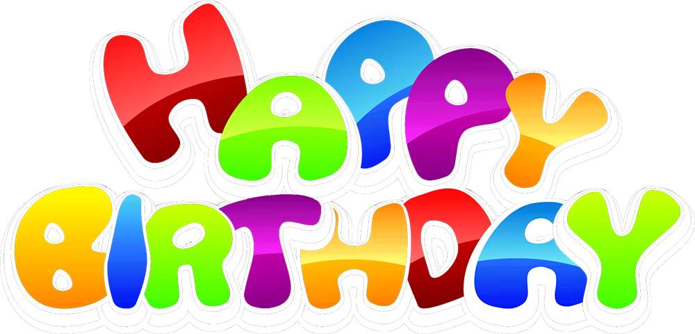 Colorful Happy Birthday Text Graphic