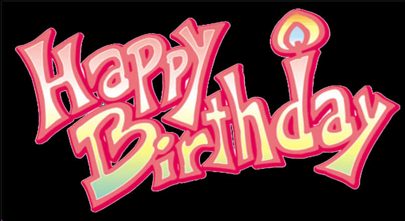 Colorful Happy Birthday Text Graphic