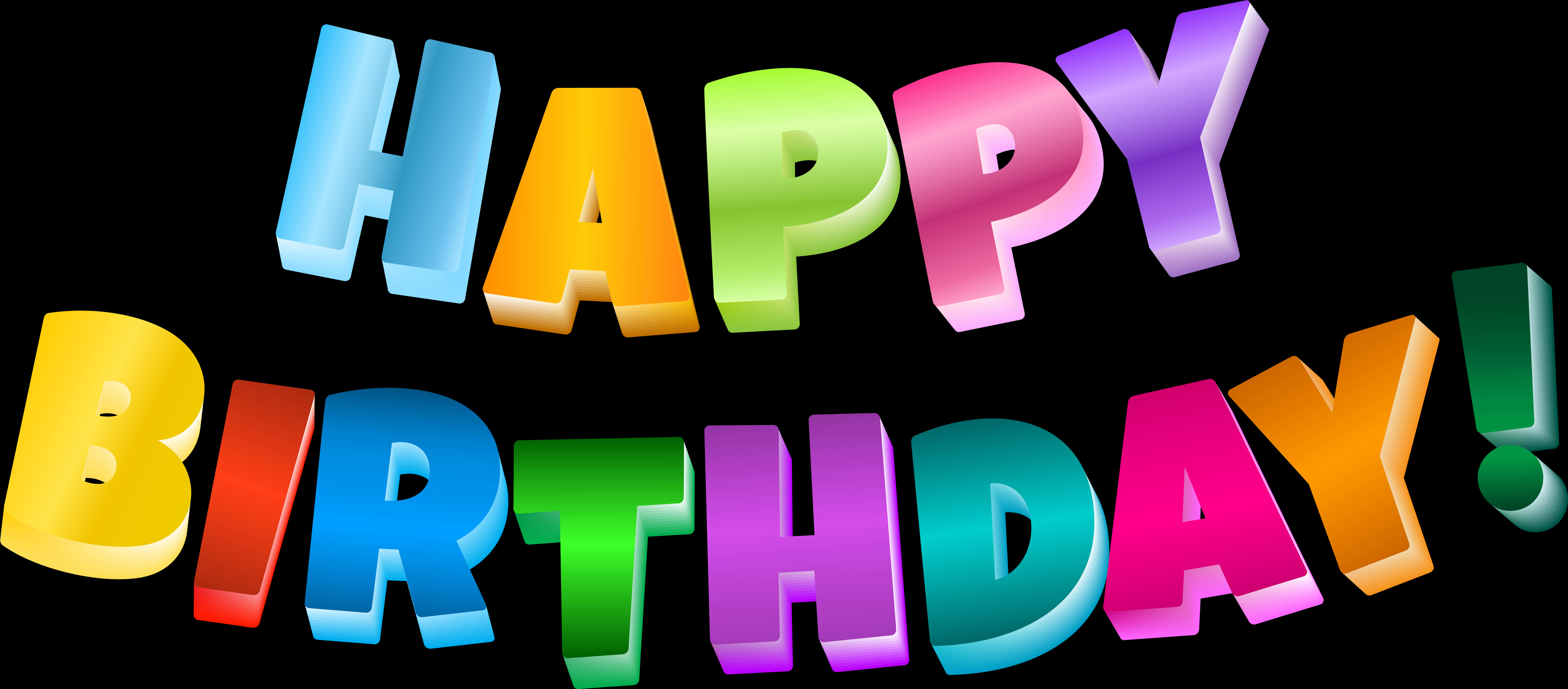 Colorful Happy Birthday Text3 D Black Background