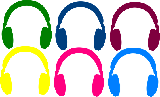 Colorful Headphones Vector Art