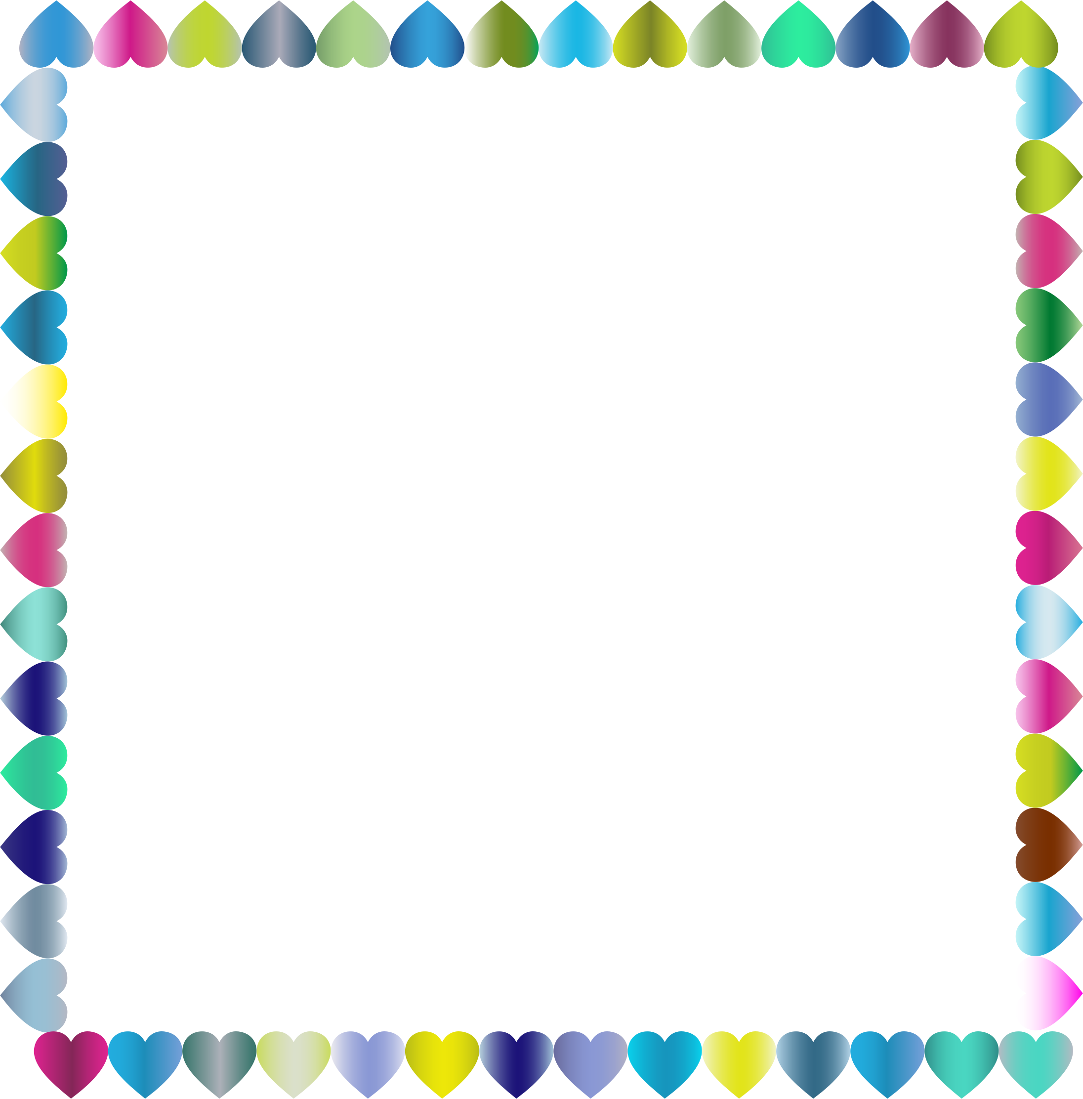 Colorful Heart Border Frame