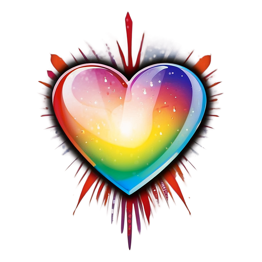 Colorful Heart Design Png Ply84