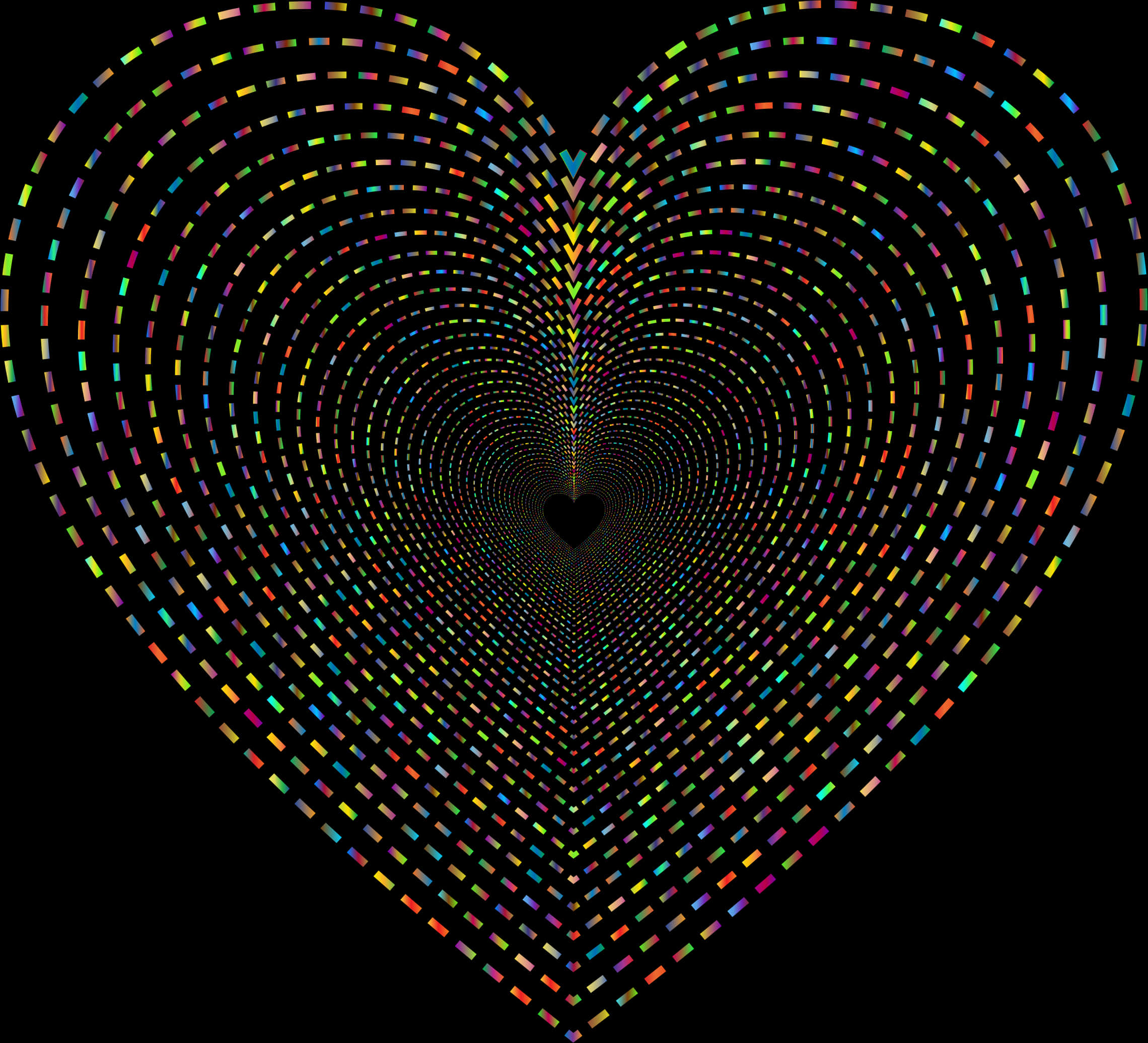 Colorful Heart Vortex Pattern