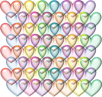 Colorful Hearts Array Valentines