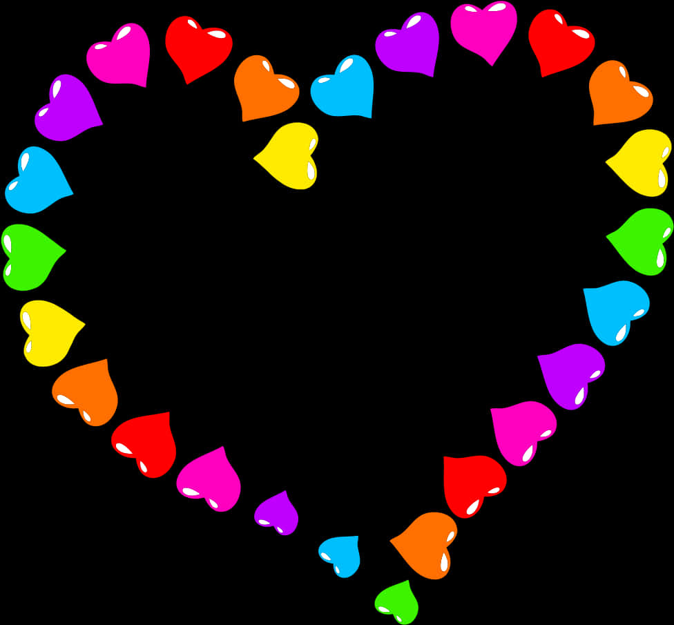 Colorful Hearts Frame Clipart