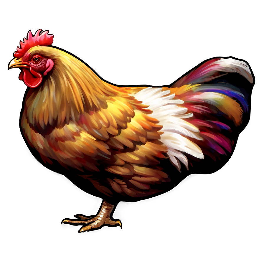 Colorful Hen Art Png 45