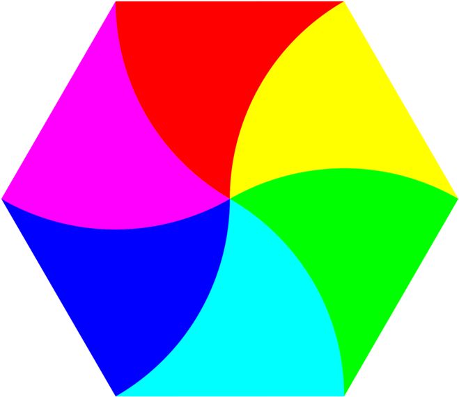 Colorful Hexagon Overlap