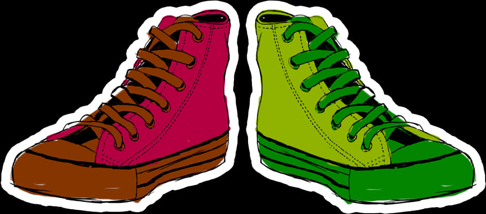 Colorful High Top Sneakers Illustration