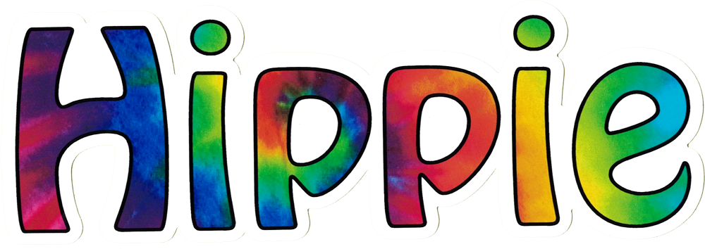 Colorful Hippie Text Graphic