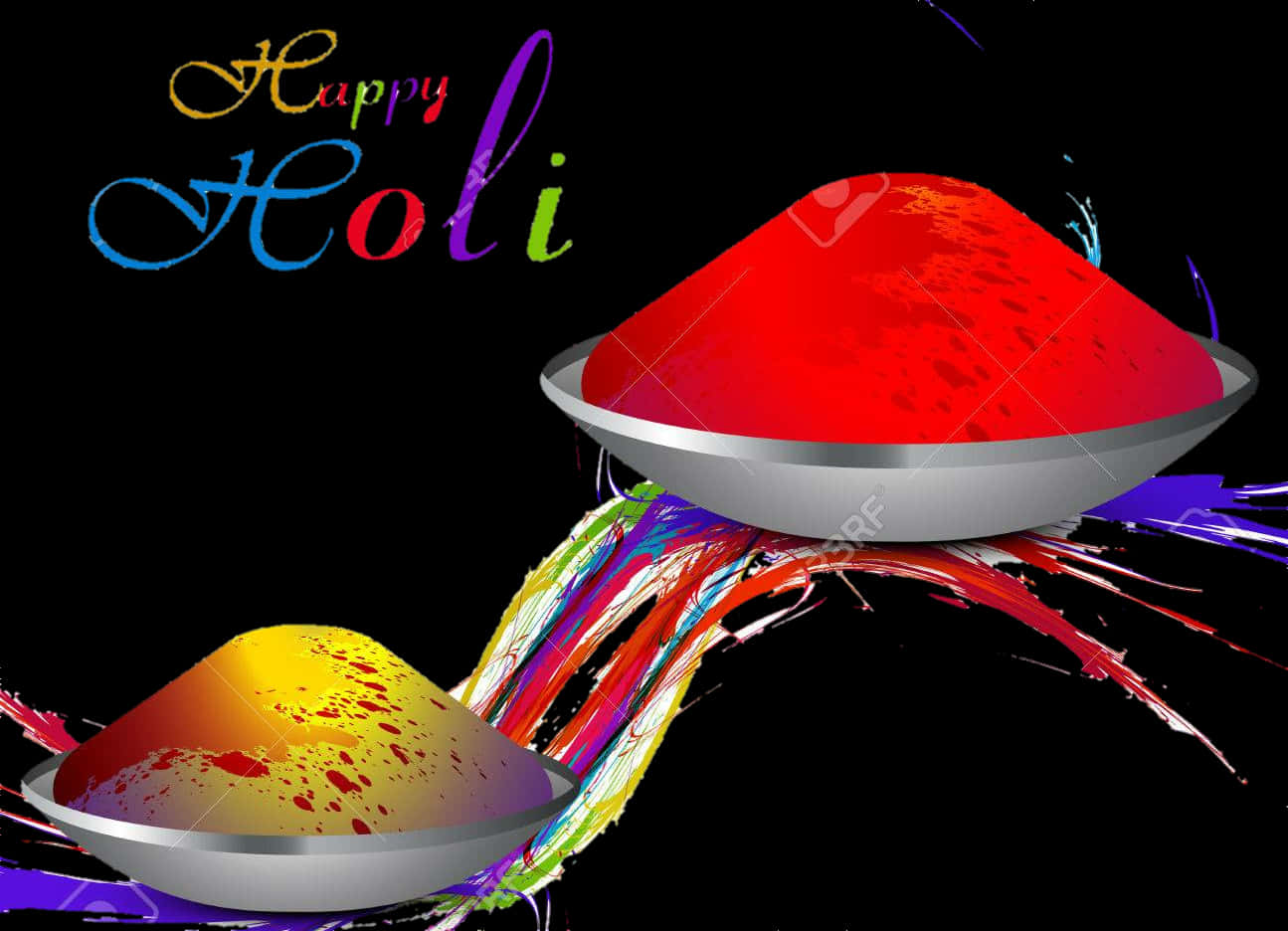 Colorful Holi Festival Greeting Card