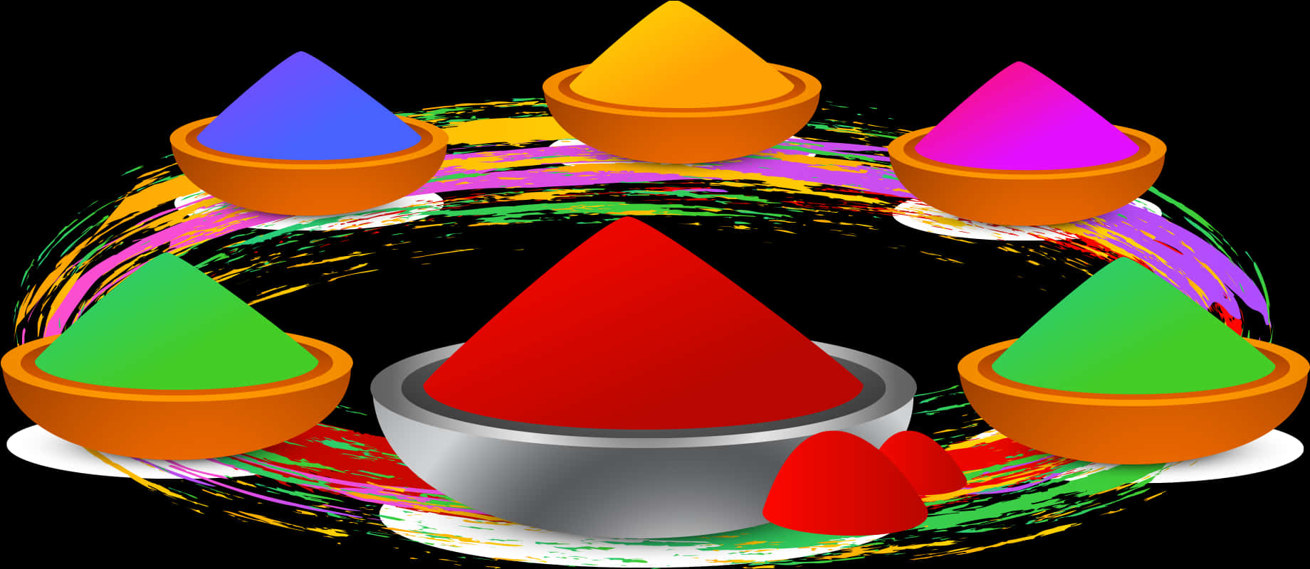 Colorful_ Holi_ Powder_ Bowls_ Background