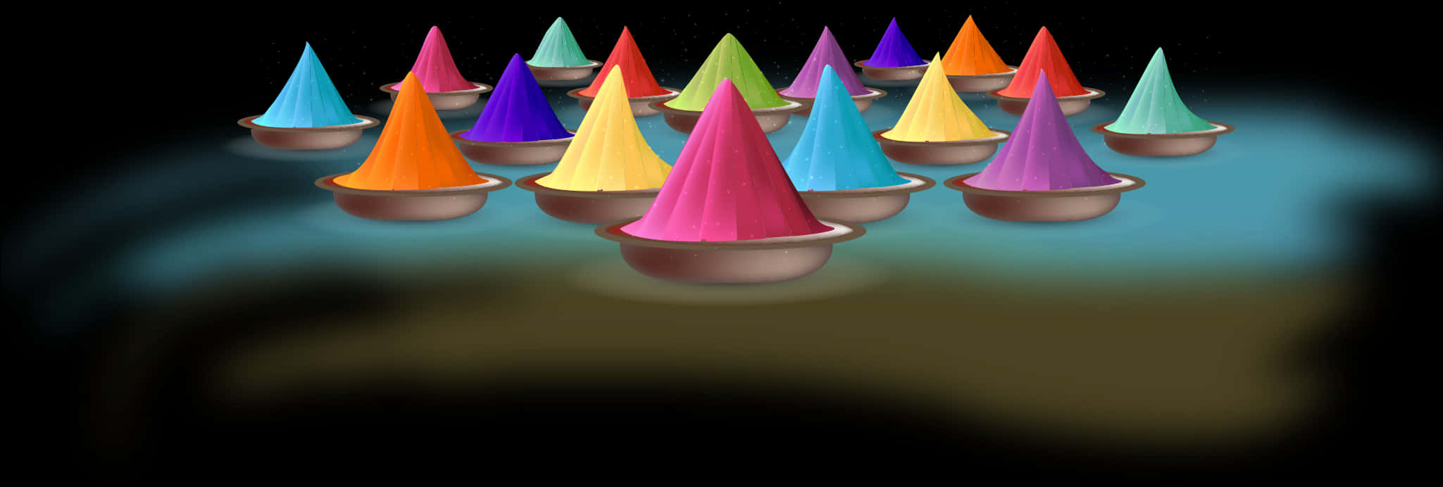 Colorful_ Holi_ Powder_ Cones