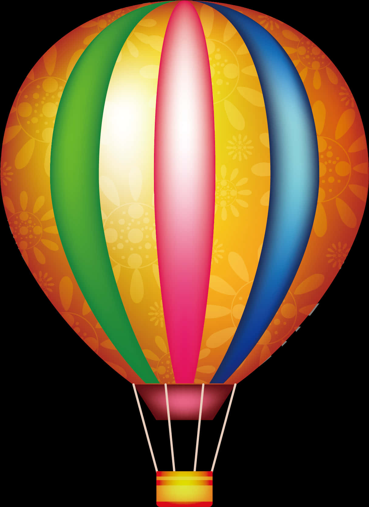 Colorful Hot Air Balloon Transparent Background